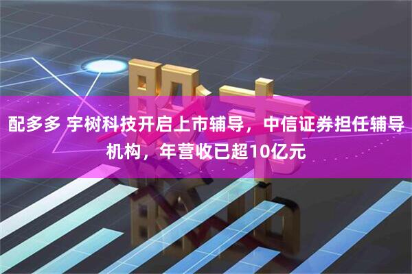 配多多 宇树科技开启上市辅导，中信证券担任辅导机构，年营收已超10亿元