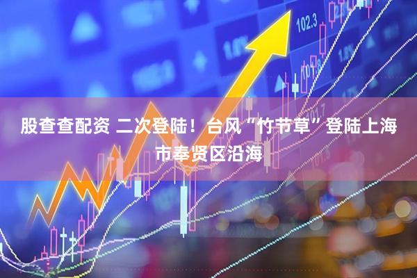 股查查配资 二次登陆！台风“竹节草”登陆上海市奉贤区沿海