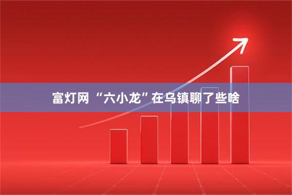 富灯网 “六小龙”在乌镇聊了些啥